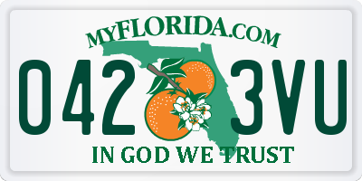 FL license plate 0423VU