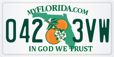 FL license plate 0423VW