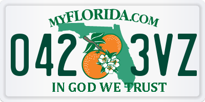 FL license plate 0423VZ