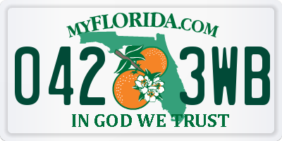 FL license plate 0423WB