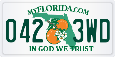 FL license plate 0423WD