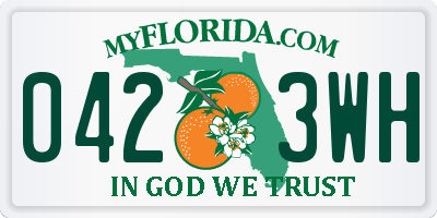 FL license plate 0423WH