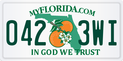 FL license plate 0423WI