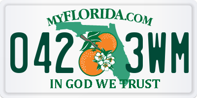 FL license plate 0423WM
