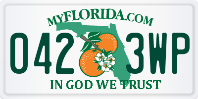 FL license plate 0423WP