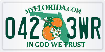 FL license plate 0423WR