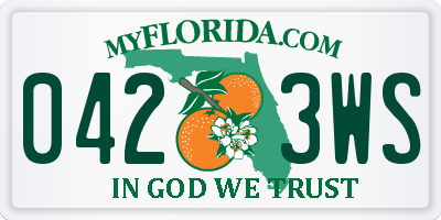 FL license plate 0423WS