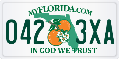 FL license plate 0423XA