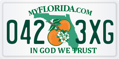 FL license plate 0423XG