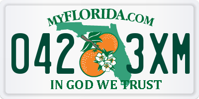 FL license plate 0423XM