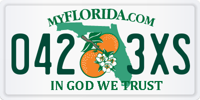FL license plate 0423XS