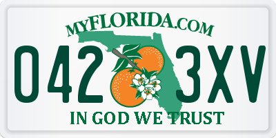 FL license plate 0423XV