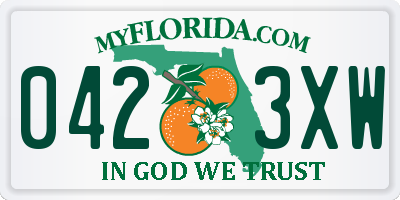 FL license plate 0423XW