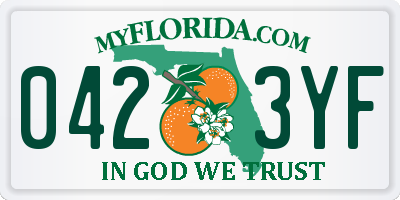 FL license plate 0423YF