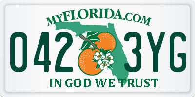 FL license plate 0423YG