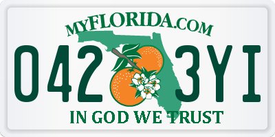 FL license plate 0423YI