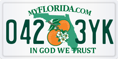 FL license plate 0423YK