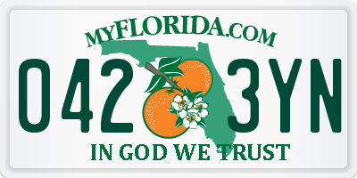 FL license plate 0423YN