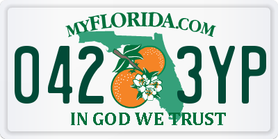 FL license plate 0423YP