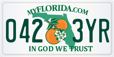 FL license plate 0423YR