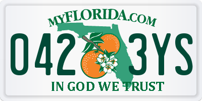 FL license plate 0423YS