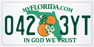 FL license plate 0423YT