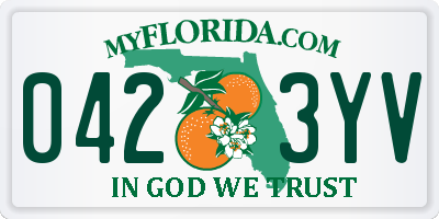 FL license plate 0423YV