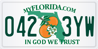 FL license plate 0423YW