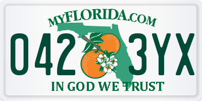 FL license plate 0423YX
