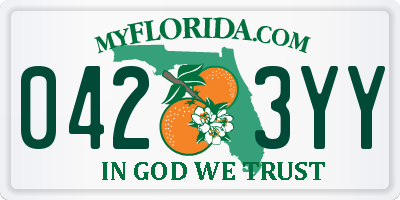 FL license plate 0423YY