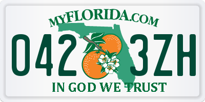 FL license plate 0423ZH