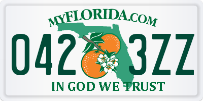 FL license plate 0423ZZ