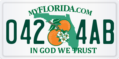 FL license plate 0424AB