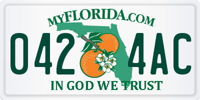 FL license plate 0424AC