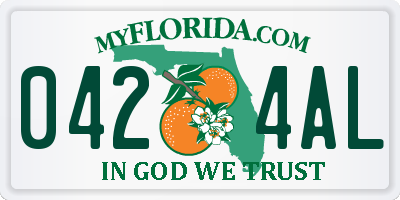 FL license plate 0424AL