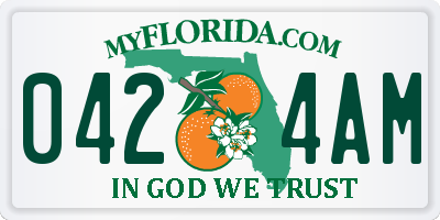 FL license plate 0424AM