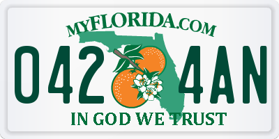 FL license plate 0424AN