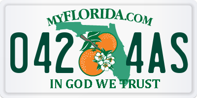 FL license plate 0424AS