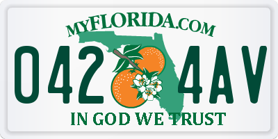 FL license plate 0424AV