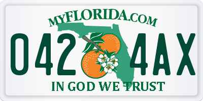 FL license plate 0424AX