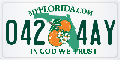 FL license plate 0424AY