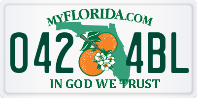 FL license plate 0424BL