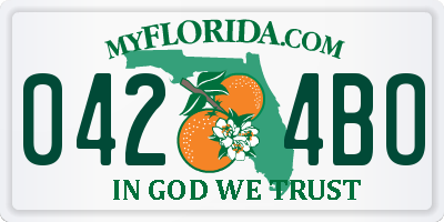 FL license plate 0424BO