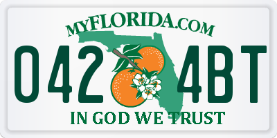 FL license plate 0424BT