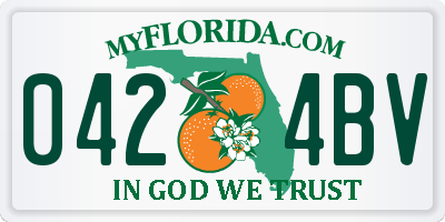 FL license plate 0424BV