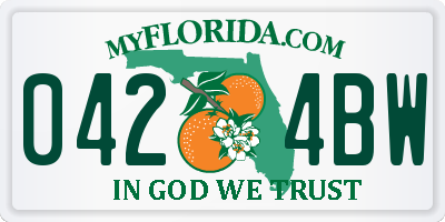 FL license plate 0424BW