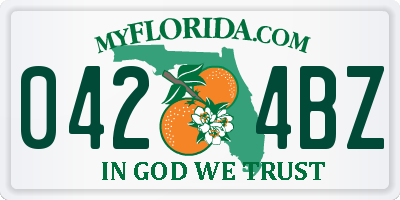 FL license plate 0424BZ