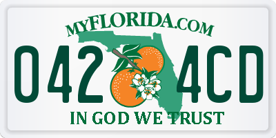 FL license plate 0424CD