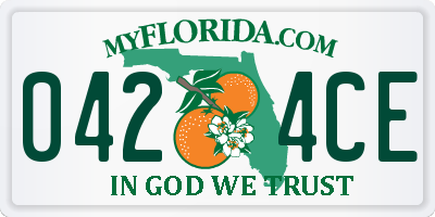 FL license plate 0424CE