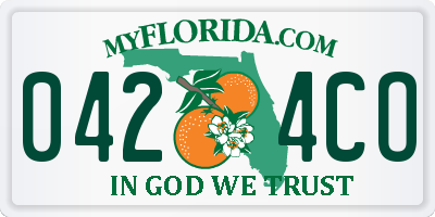 FL license plate 0424CO